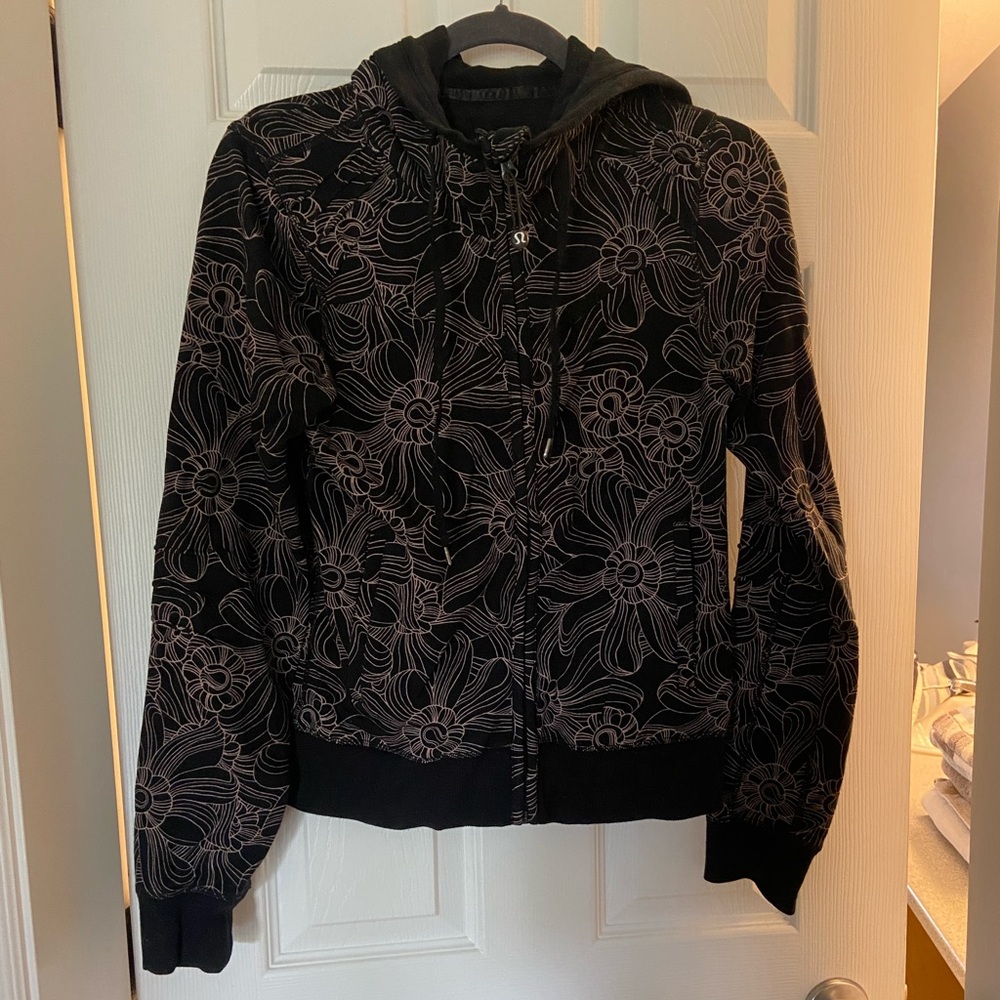 lululemon athletica Black and light pink Floral Jacket